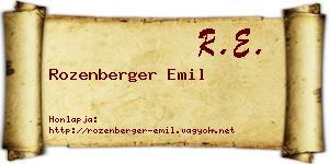 Rozenberger Emil névjegykártya